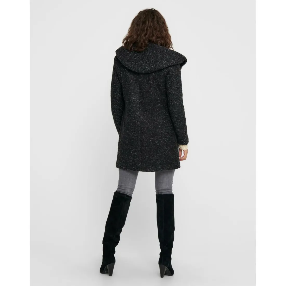 Manteau Col à revers Manches longues noir