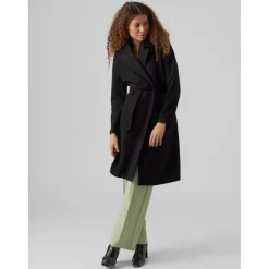 Manteau Col à revers Sous le genou noir Sloan