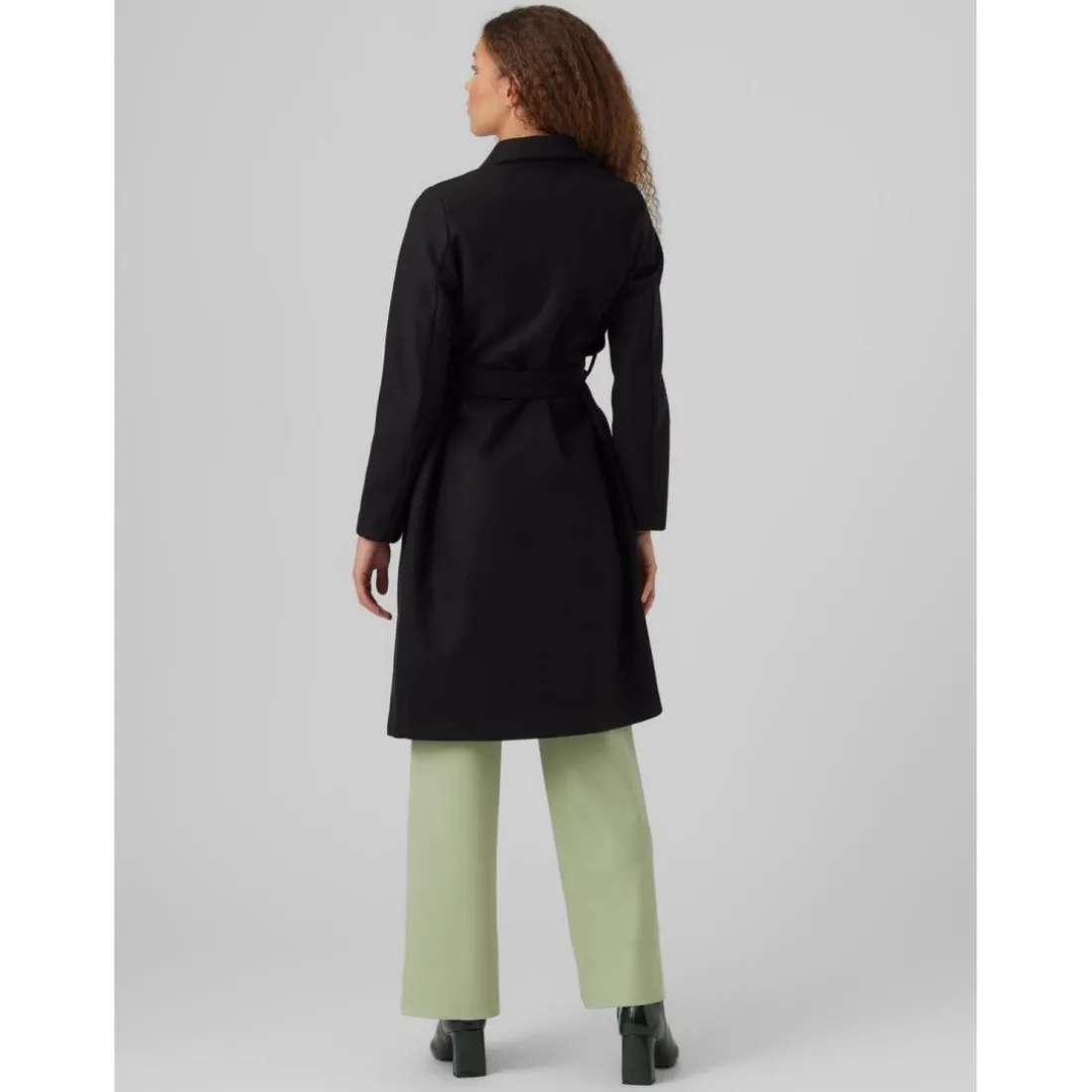 Manteau Col à revers Sous le genou noir Sloan