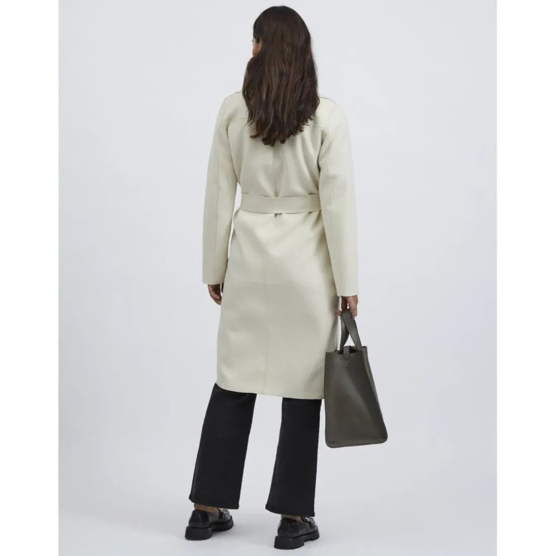 Manteau col italien gris clair
