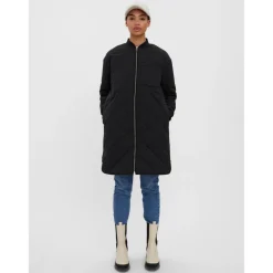 Manteau Col italien Long noir