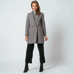 Manteau croisé à carreaux Ernest
