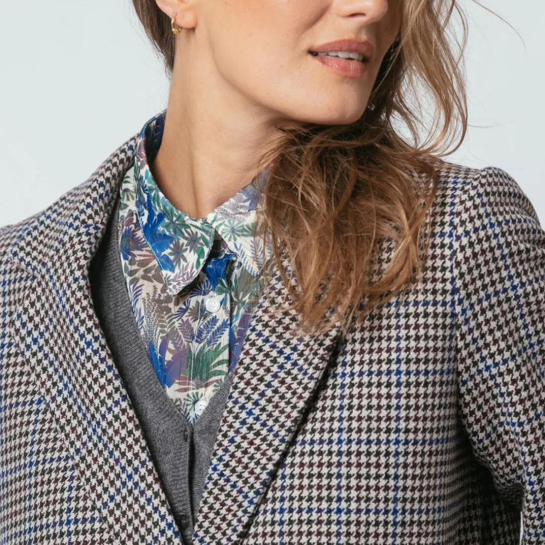 Manteau croisé à carreaux Ernest