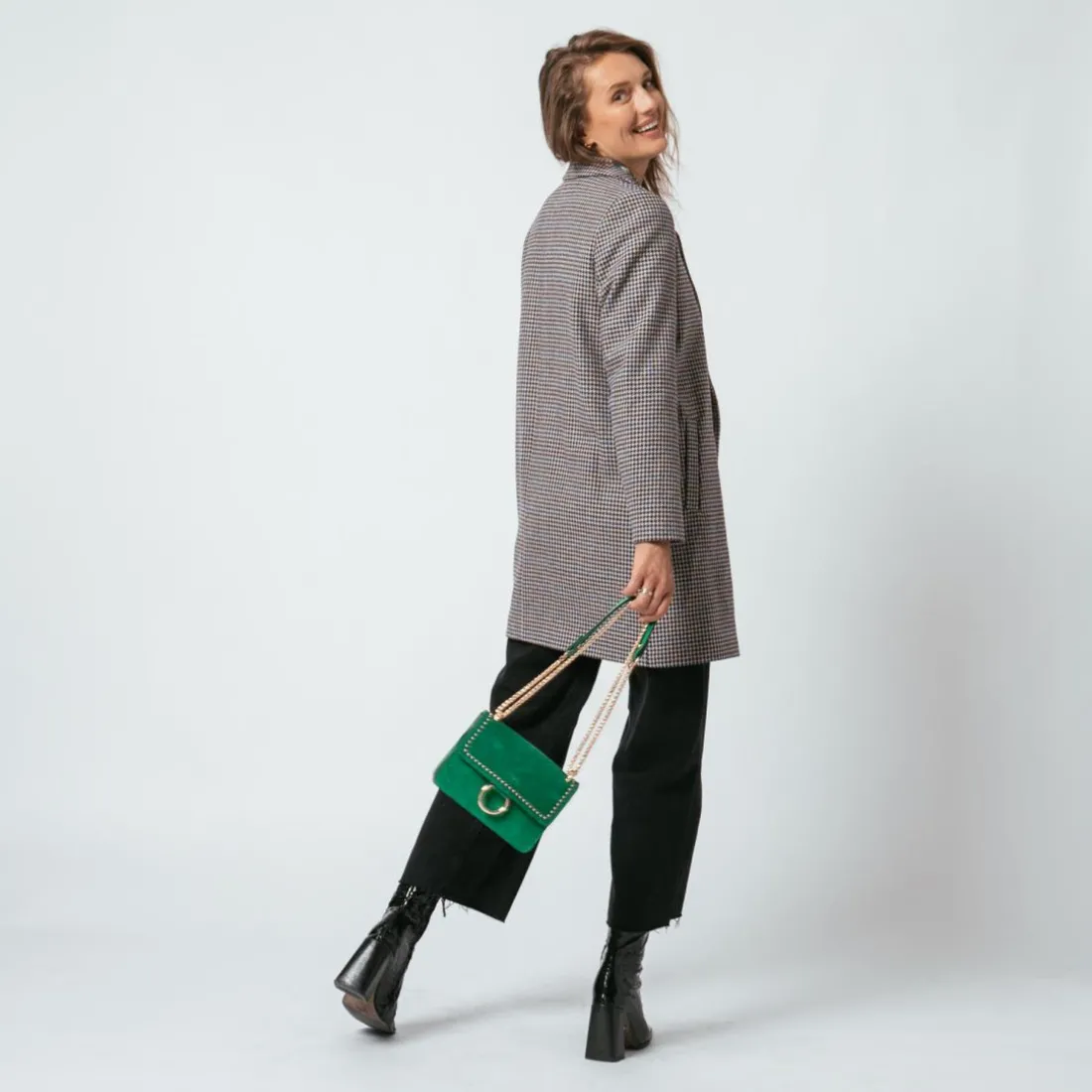 Manteau croisé à carreaux Ernest