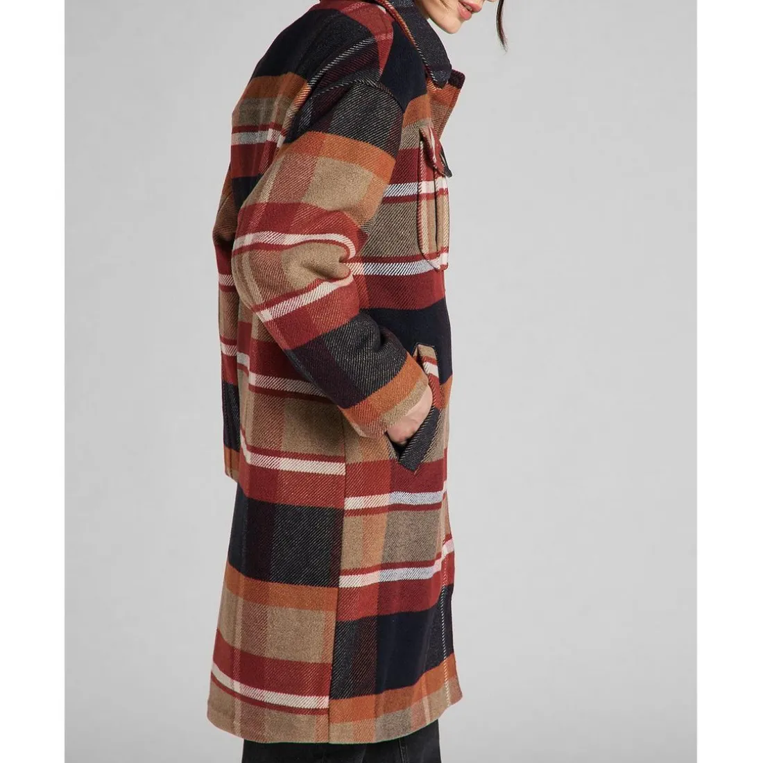 Manteau Femme Wool Coat bleu foncé en laine