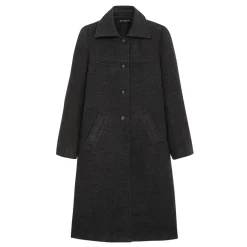 Manteau long grand col Ange anthracite