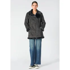 Manteau ORCHA noir en tencel