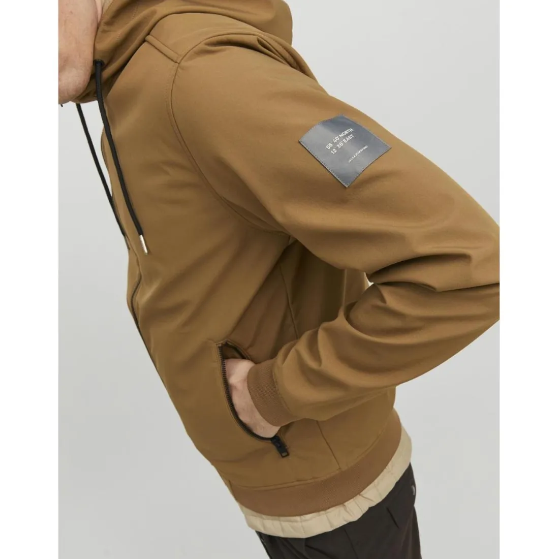 Manteau softshell homme marron