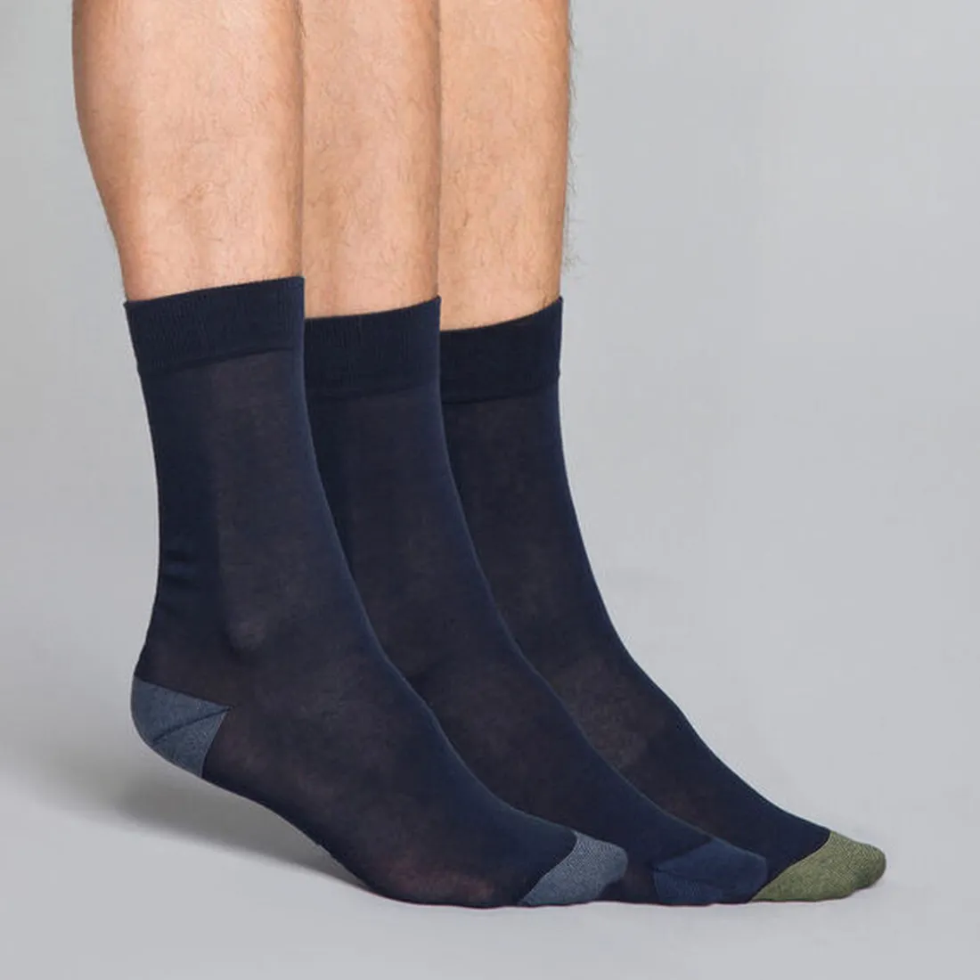 Mi-chaussette coton style pointes et talons colorés