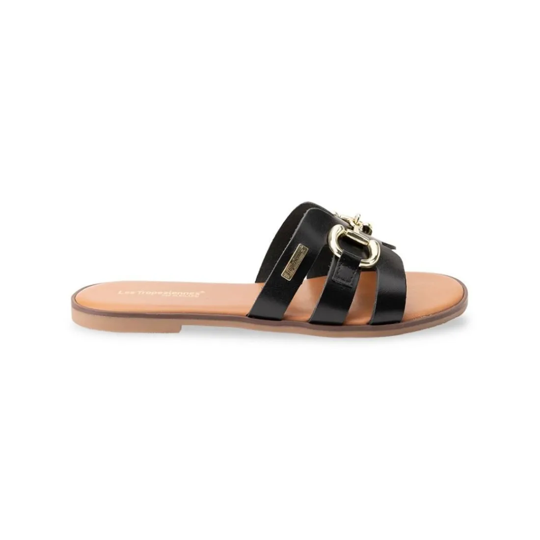 Mules plate en cuir HAMIA noir