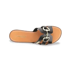 Mules plate en cuir HAMIA noir
