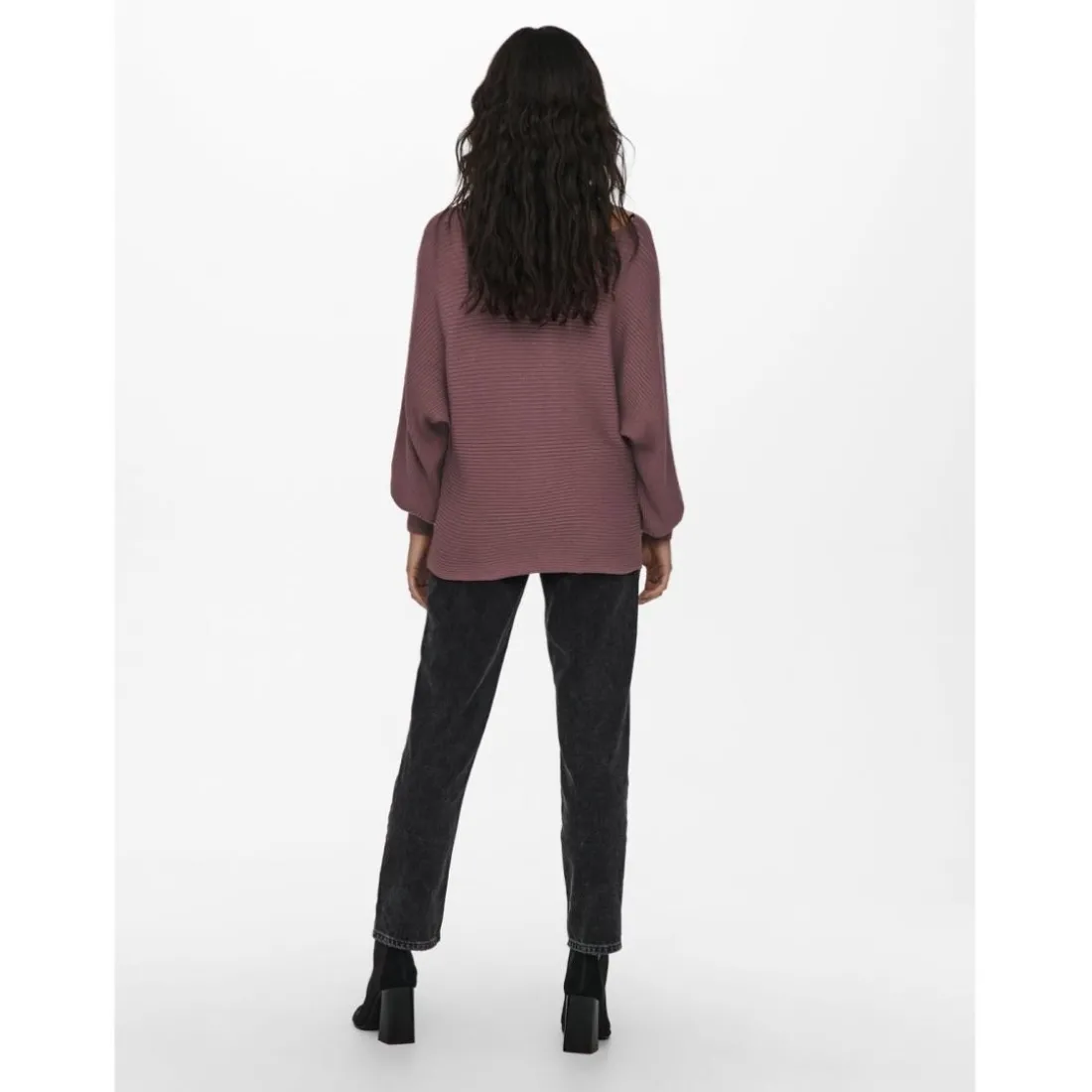 Onladaline L/S Short Pullo Knt Noos rose cuivré en viscose Tess