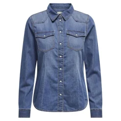 Onlalexa L/S Dnm Shirt Ana Noos bleu denim en coton