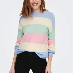 ONLATIA Pull en maille bleu Leah
