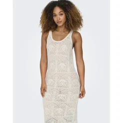 Onlbeach Life Sl Dress Knt beige en coton Gail