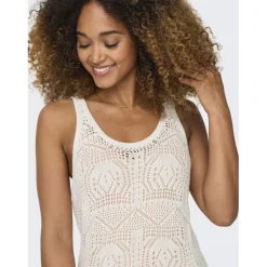 Onlbeach Life Sl Dress Knt beige en coton Gail