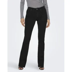 Onlblush Mid Flared Dnm Rea2343 Noos noir en coton Tess