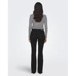 Onlblush Mid Flared Dnm Rea2343 Noos noir en coton Tess