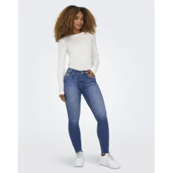 Onlblush Mid Sk Ank Rw Dnm Rea1319 Noos bleu denim en coton Isa