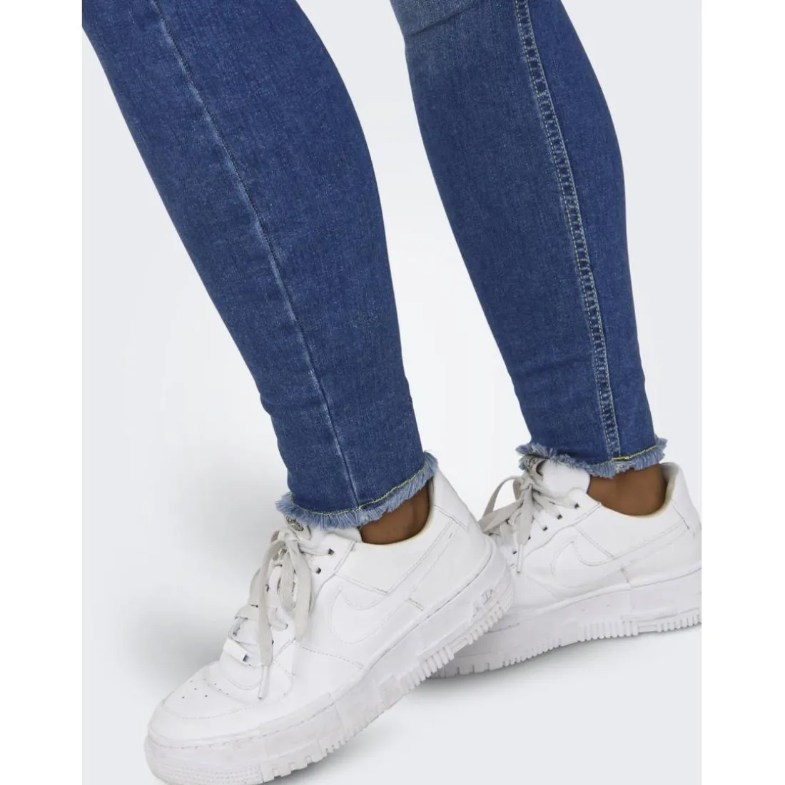 Onlblush Mid Sk Ank Rw Dnm Rea1319 Noos bleu denim en coton Isa