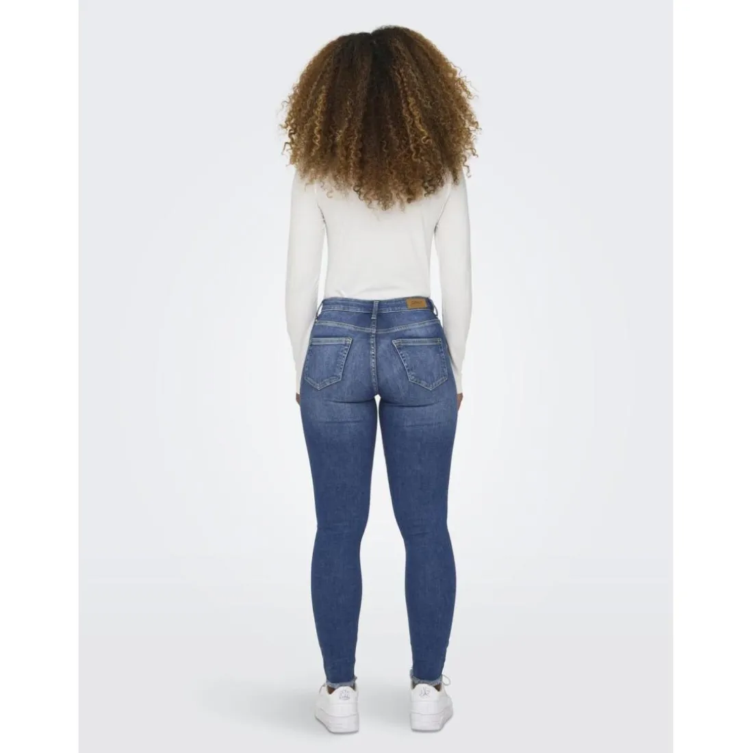 Onlblush Mid Sk Ank Rw Dnm Rea1319 Noos bleu denim en coton Isa