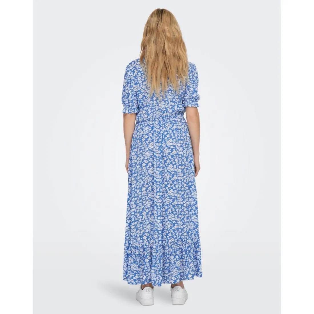 ONLCHIANTI - Robe longue avec taille élastiquée bleu en viscose
