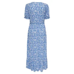 ONLCHIANTI - Robe longue avec taille élastiquée bleu en viscose