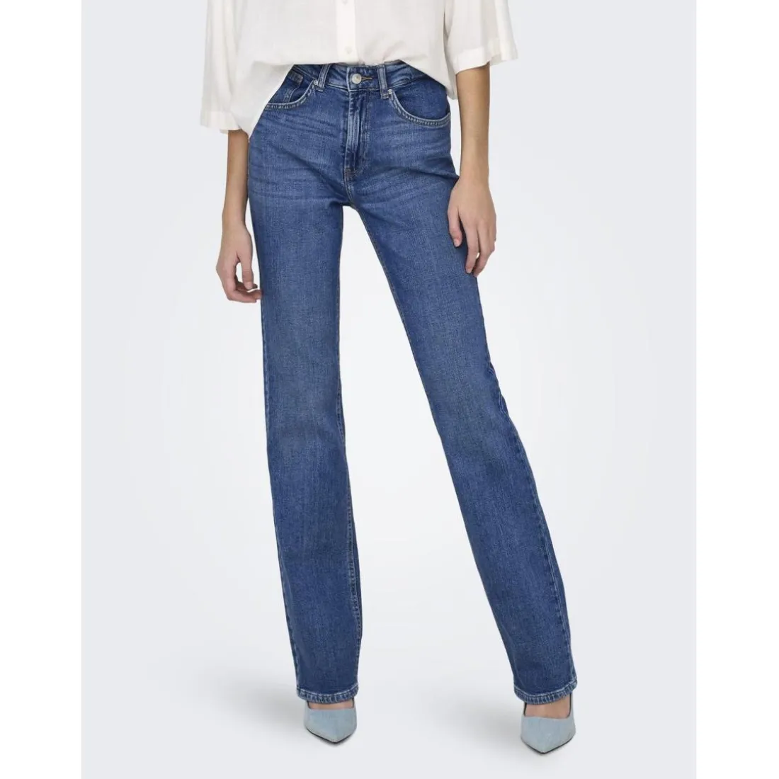 Onleverly Mw Flared Dnm Cro187 bleu denim en coton Ria