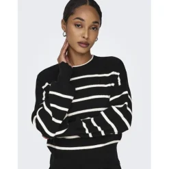 Onlibi Ls O-Neck Noos Knt noir en viscose Vivi