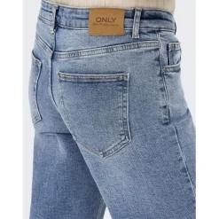 Onljuicy Lw Wide Leg Dnm Rea365 Noos en coton Lena bleu clair