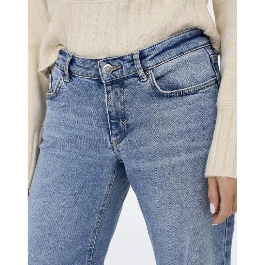 Onljuicy Lw Wide Leg Dnm Rea365 Noos en coton Lena bleu clair
