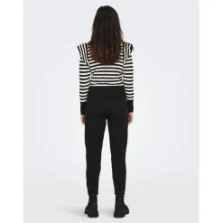 Onlkelci L/S Stripe Pullover Knt Noos Élise noir;blanc Rae