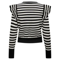 Onlkelci L/S Stripe Pullover Knt Noos Élise noir;blanc Rae
