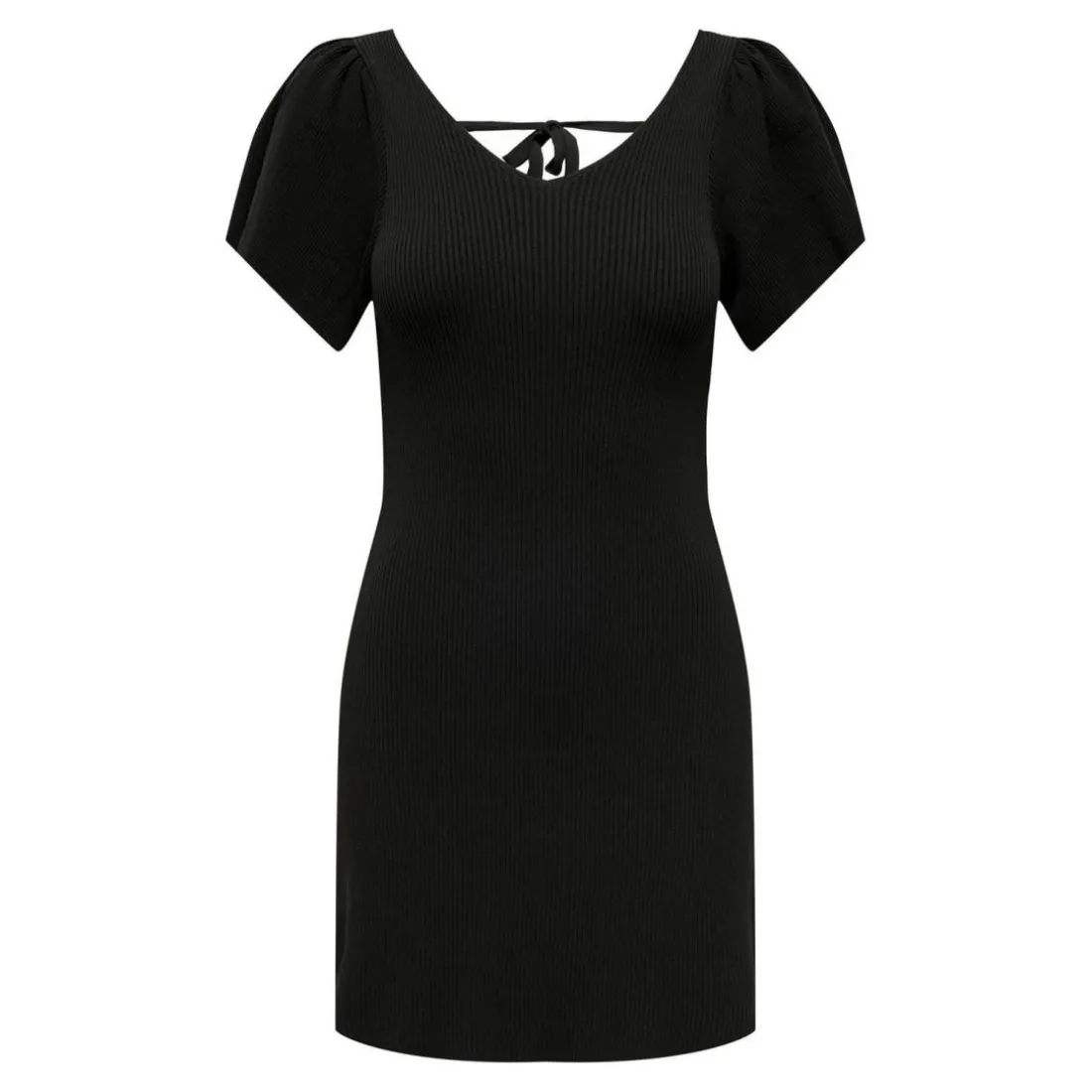 ONLLEELO - Robe courte avec cordon d'attache au dos noir