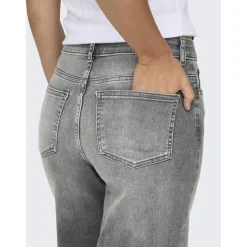 Onlmadison Blush Hw Wid Dnm Rea0938 Noos gris en coton Pax