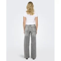 Onlmadison Blush Hw Wid Dnm Rea0938 Noos gris en coton Pax