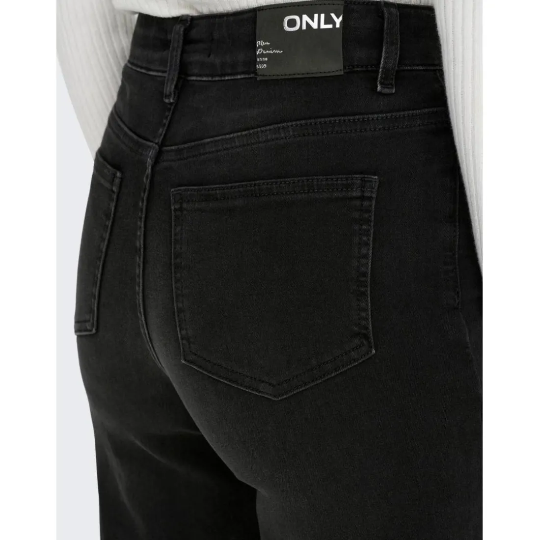 Onlmadison Blush Hw Wide Dnm Cro099 Noos noir en coton Skye