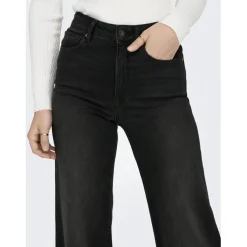 Onlmadison Blush Hw Wide Dnm Cro099 Noos noir en coton Skye