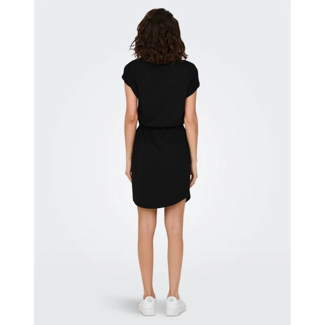 ONLMAY - Robe courte col rond et manches courtes noir en coton