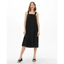 ONLMAY - Robe midi à bretelles noir en coton