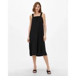 ONLMAY - Robe midi à bretelles noir en coton