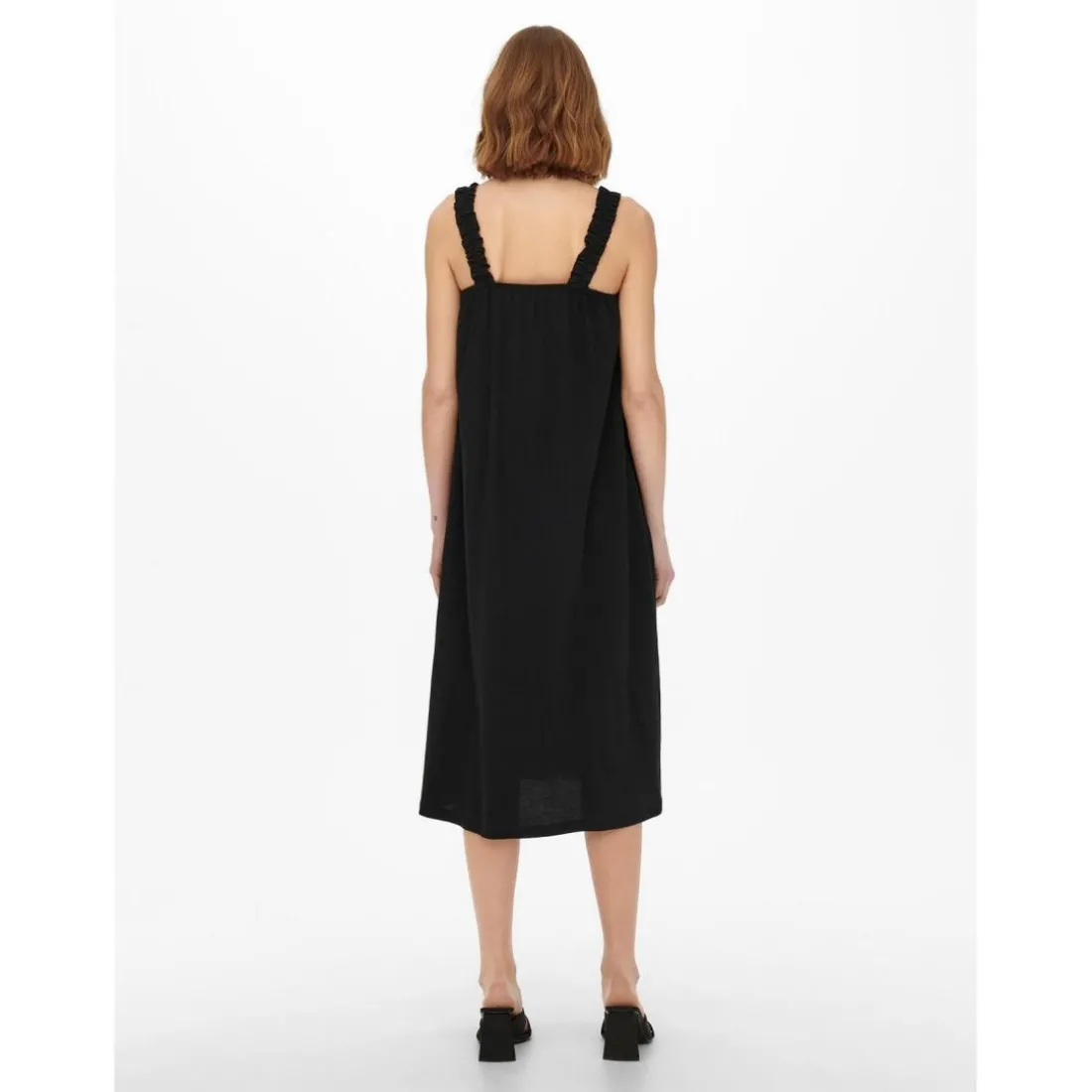 ONLMAY - Robe midi à bretelles noir en coton