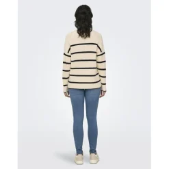 Onlpernille Ls Stripe O-Neck Knt Noos violet en coton Dina