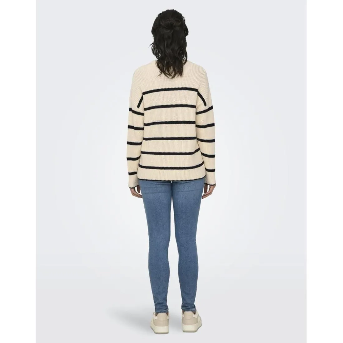 Onlpernille Ls Stripe O-Neck Knt Noos violet en coton Dina