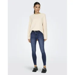 Onlpower Mid Sk Pushup Dnm Tai012 Noos bleu denim en coton Nina