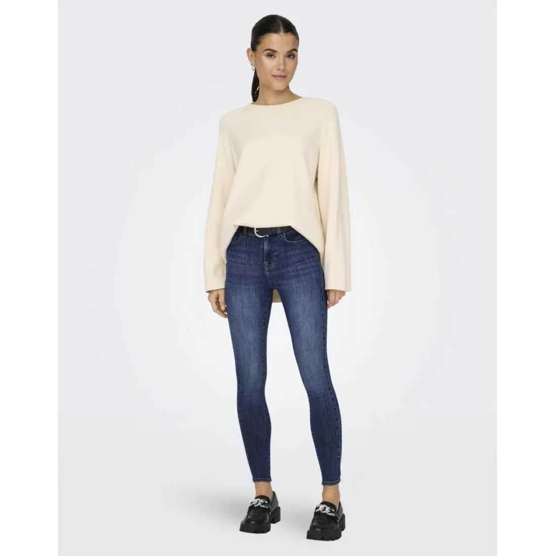 Onlpower Mid Sk Pushup Dnm Tai012 Noos bleu denim en coton Nina