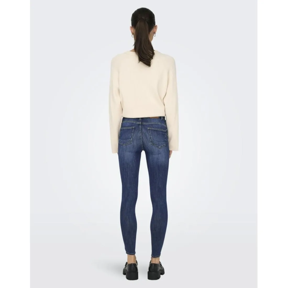 Onlpower Mid Sk Pushup Dnm Tai012 Noos bleu denim en coton Nina