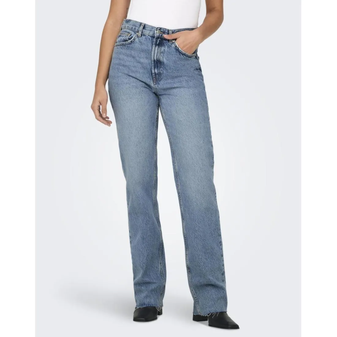 Onlriley Life Ex Hw Str Dnm Dot353 Noos bleu denim en coton Joy