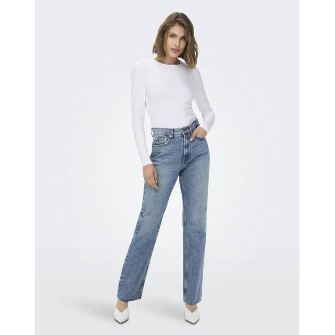 Onlriley Life Ex Hw Str Dnm Dot353 Noos bleu denim en coton Joy