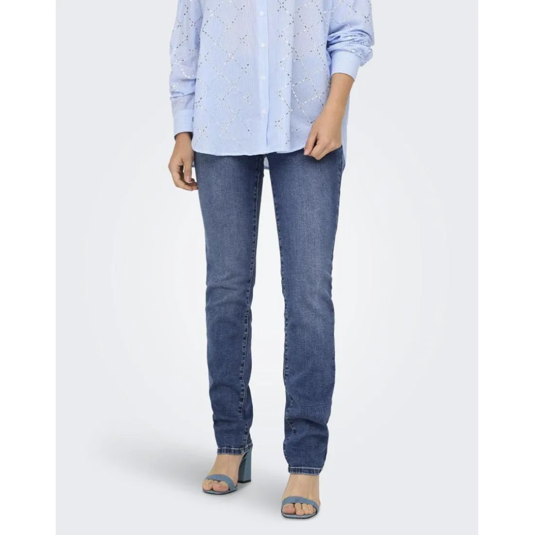 Onlsui Mid Slim Dnm Dia451 Noos bleu denim en coton Maia